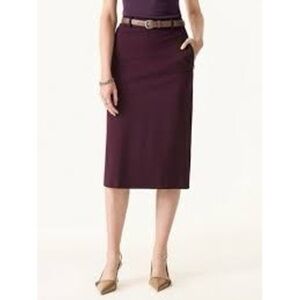 OGL Women's Midi Pencil Skirt with Back Slit Burgundy size Medium New with tag